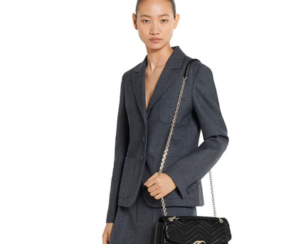 Sac à épaule grand format à motif GG Marmont - Noir