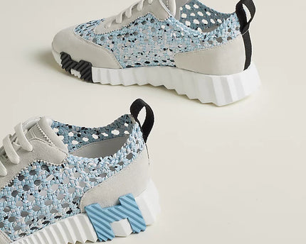 Sneakers Hermès bleu clair / blanc