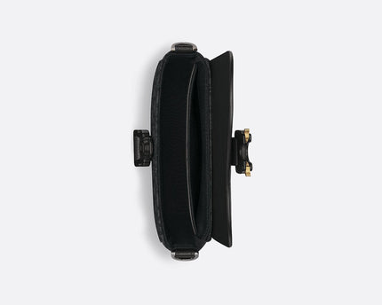 Mini sac Messenger Dior à rabat Saddle Toile - Noir