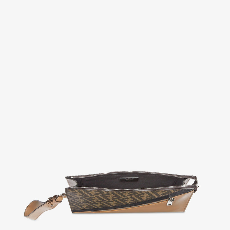 Pochette plate Fendi Diagonal - Beige
