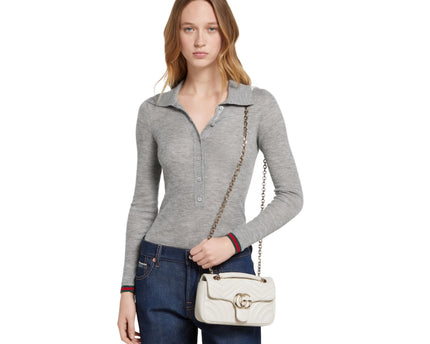 Sac à épaule GG Marmont petit format - Blanc