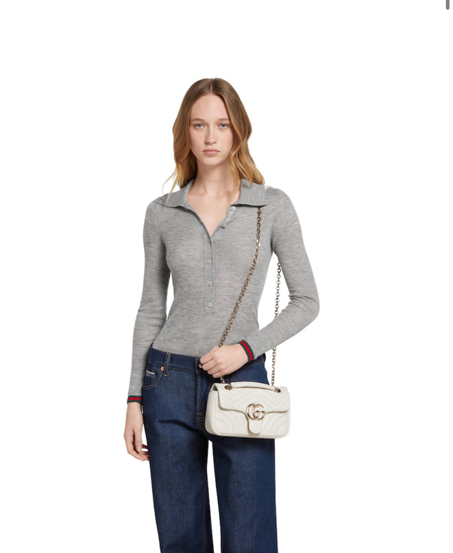 Sac à épaule GG Marmont petit format - Blanc