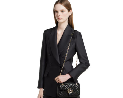 Sac à épaule GG Marmont petit format - Noir