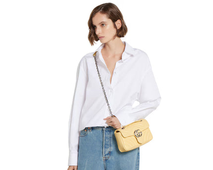 Sac à épaule GG Marmont petit format - Beige