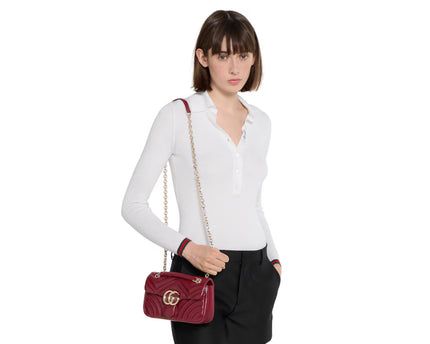 Sac à épaule GG Marmont petit format - Rouge