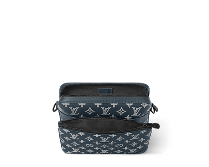 Sac Trio Messenger - LV - Bleu motif blanc