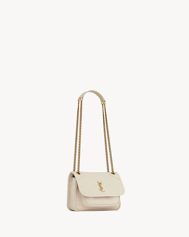 MINI NIKI EN CUIR D'AGNEAU GRAINÉ - YSL - Blanc