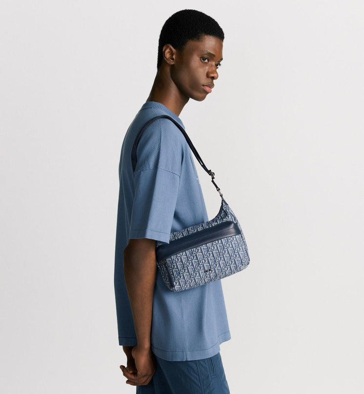Sac Hobo Rider Soft Small Dior - Bleu