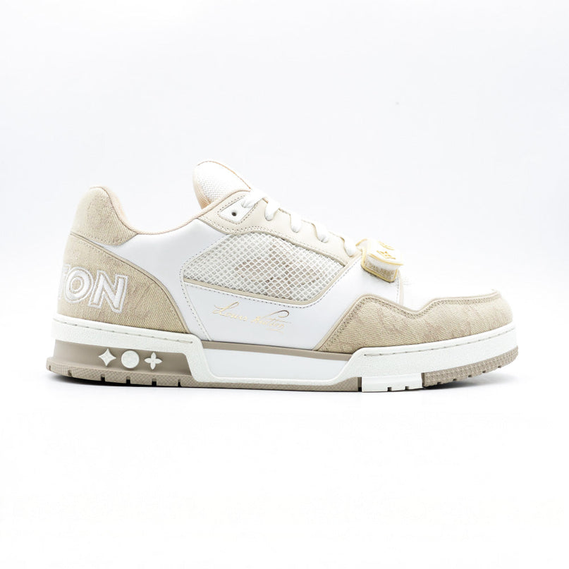 Sneaker LV Trainer Velcro Beige White
