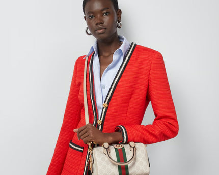 Sac Boston GG Ophidia petit format - Blanc
