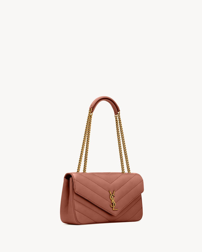 LOULOU MEDIUM EN CUIR MATELASSÉ  - YSL - Rouge lèvre