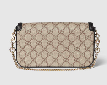 Sac à épaule Gucci Horsebit 1955 Soft petit format  - Noir