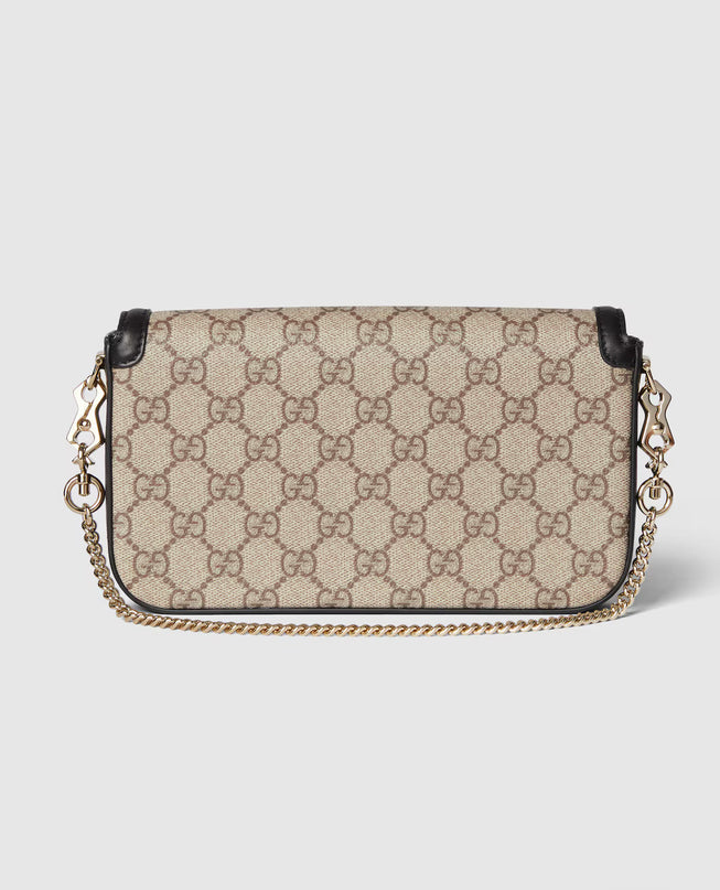 Sac à épaule Gucci Horsebit 1955 Soft petit format  - Noir