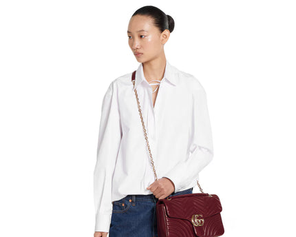 Sac à épaule grand format à motif GG Marmont - Rouge