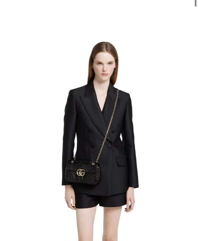 Sac à épaule GG Marmont petit format - Noir