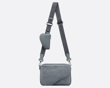 Triple Pouch Saddle Cuir Dior - Gris