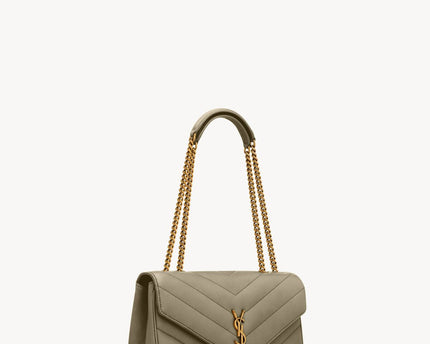 LOULOU MEDIUM EN CUIR MATELASSÉ  - YSL - Vert kaki
