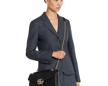 Sac à épaule grand format à motif GG Marmont - Noir