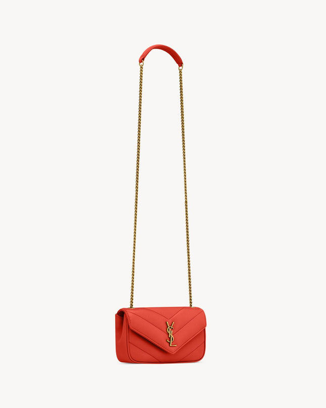 LOULOU MINI EN CUIR D'AGNEAU  - YSL - Rouge