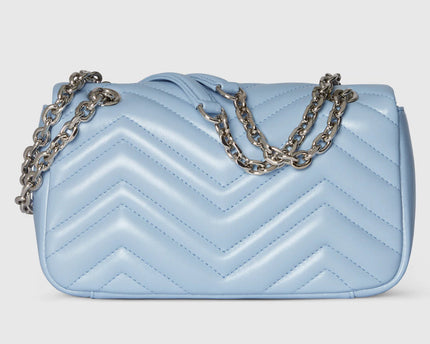 Sac à épaule GG Marmont petit format - Bleu ciel