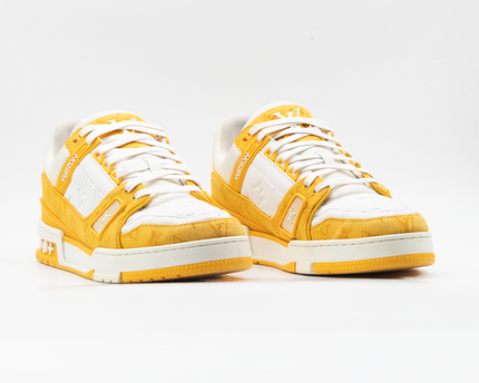 Sneaker LV Trainer Yellow Monogram Denim White