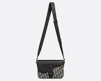Sac Messenger à rabat Saddle Small Dior Noir et Beige