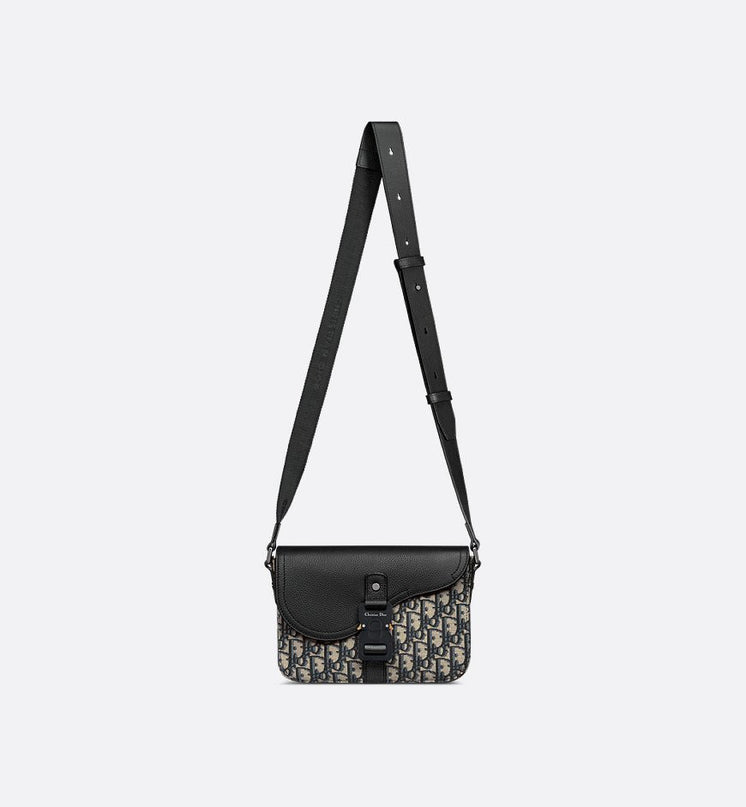 Sac Messenger à rabat Saddle Small Dior Noir et Beige