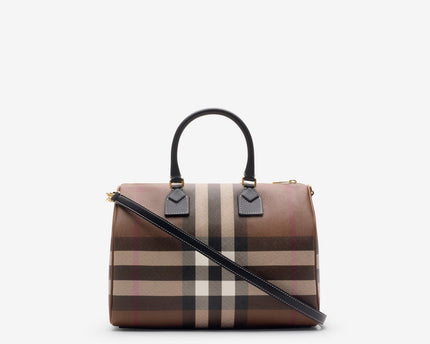 Sac bowling Check - BURBERRY - Marron