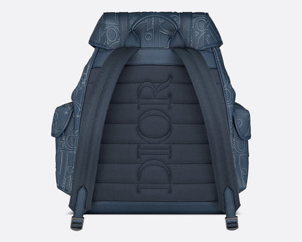 Sac à dos à rabat Dior Hit The Road - Bleu nuit