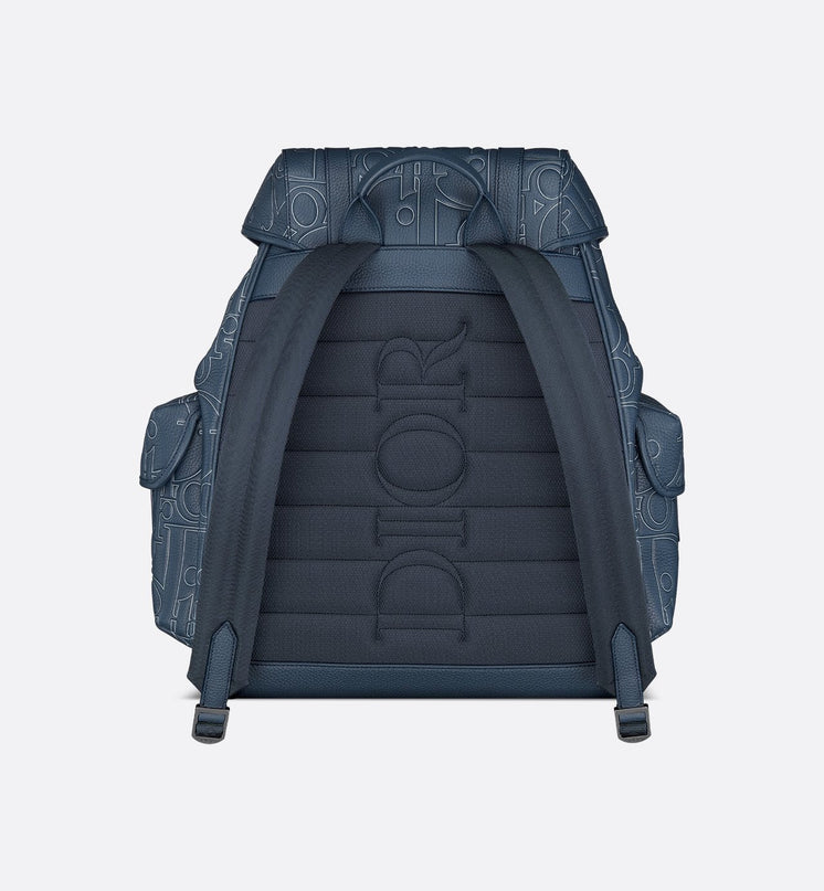 Sac à dos à rabat Dior Hit The Road - Bleu nuit