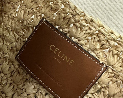 Celine - HOBO BAG IN Raffia and Calfskin