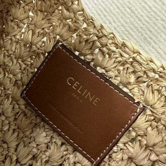 Celine - HOBO BAG IN Raffia and Calfskin