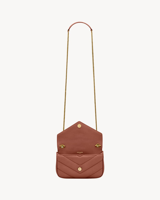LOULOU MINI EN CUIR D'AGNEAU  - YSL - Rouge bordeau