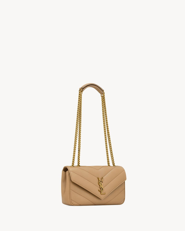 LOULOU SMALL EN CUIR MATELASSÉ  - YSL - Beige