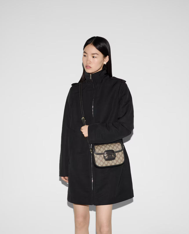 Sac à épaule Gucci Horsebit 1955 Soft petit format - Noir