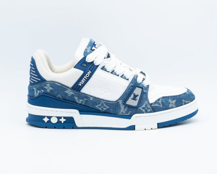 Sneaker LV Trainer Monogram Denim White Blue