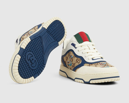 BASKETS GUCCI RE-WEB POUR HOMME - BLEU BLANC