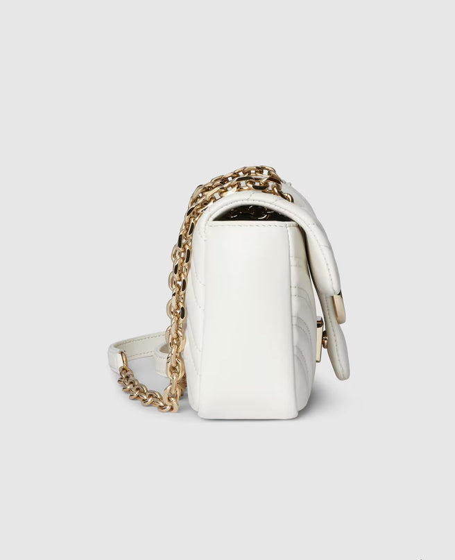 Sac à épaule GG Marmont petit format - Blanc