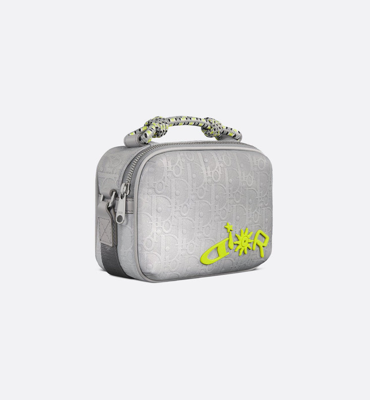 Mini sac zippé DIOR AND LEWIS HAMILTON - Gris