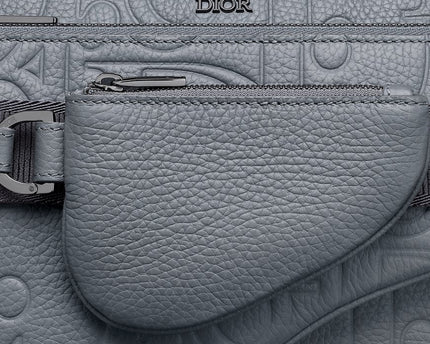 Triple Pouch Saddle Cuir Dior - Gris