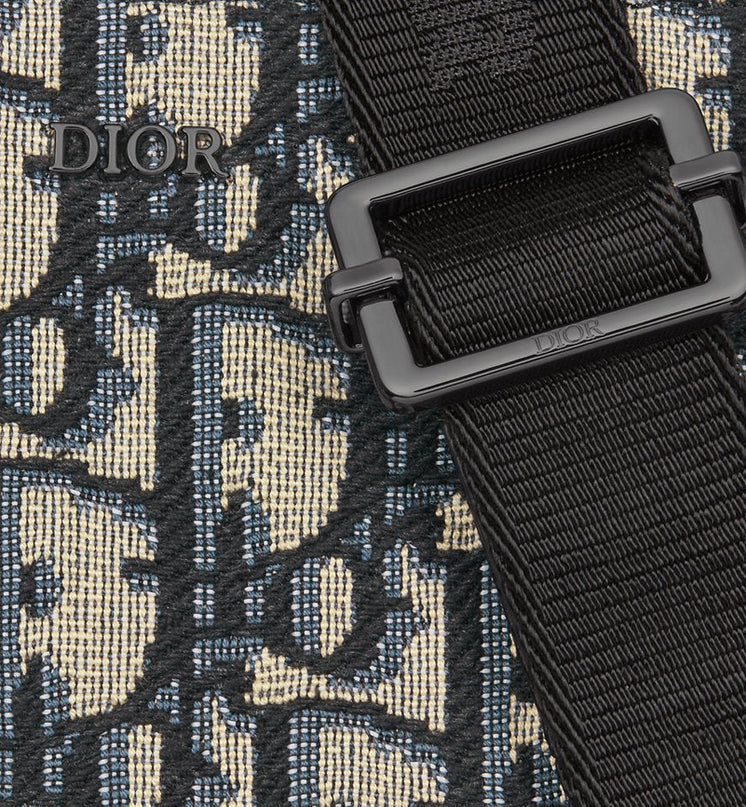 Pochette zippée à bandoulière Dior Noir et Beige