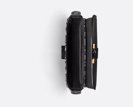 Mini sac Messenger à rabat Saddle Dior Noir et Beige