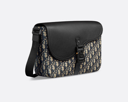 Sac Messenger à rabat Saddle Medium Dior - Beige Noir