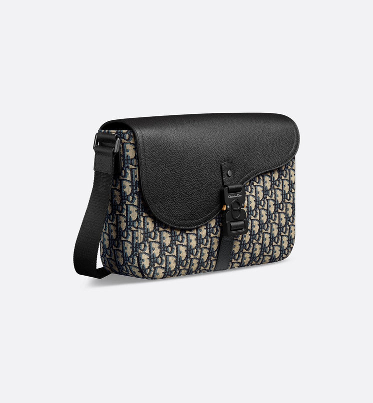 Sac Messenger à rabat Saddle Medium Dior - Beige Noir