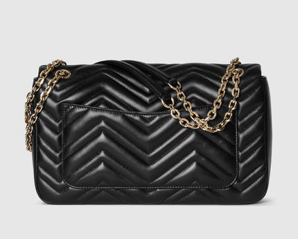 Sac à épaule grand format à motif GG Marmont - Noir