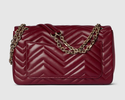 Sac à épaule grand format à motif GG Marmont - Rouge