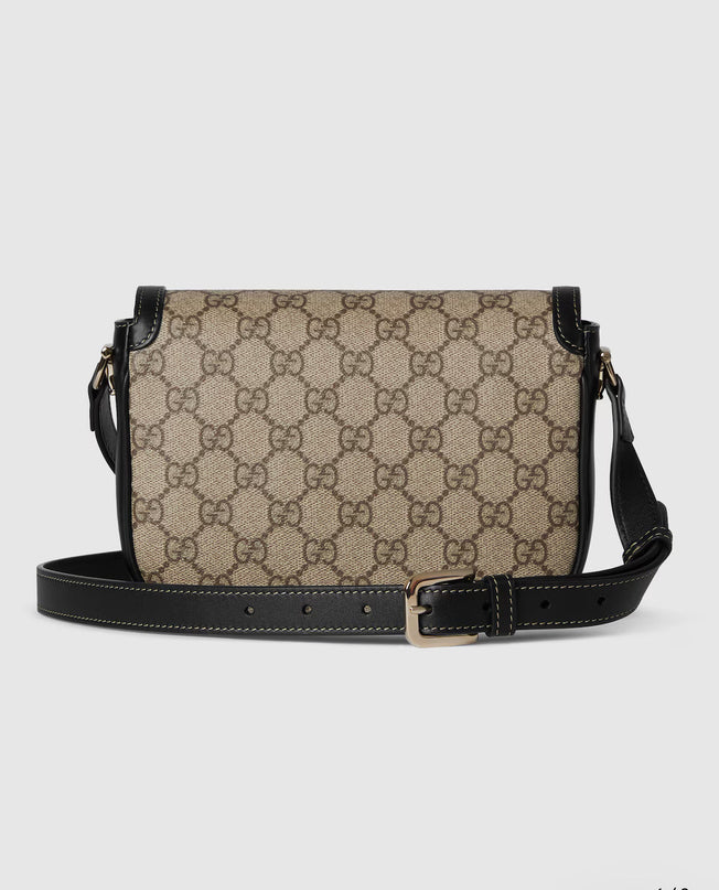 Sac à épaule Gucci Horsebit 1955 Soft petit format - Noir