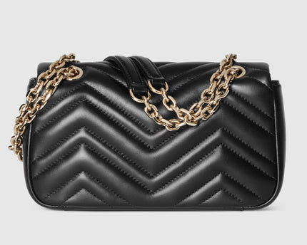 Sac à épaule GG Marmont petit format - Noir