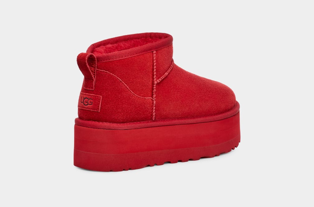 Botte UGG Classic Ultra Mini À Plateforme - Rouge