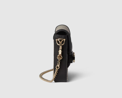 Sac à épaule Gucci Horsebit 1955 Soft petit format  - Noir